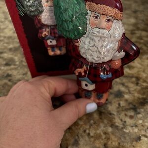 Hallmark Red and Black Santa Ornament
